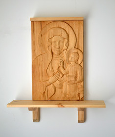 Kapliczka Domowa mała nr 1 - płaskorzeźba z drewna lipowego