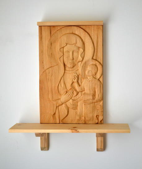 Kapliczka Domowa mała nr 1 - płaskorzeźba z drewna lipowego (1)