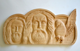 Pan Bóg W Trójcy Przenajświętszej – płaskorzeźba z drewna lipowego