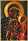 Matka Boża Częstochowska Królowa Polski – płaskorzeźba ze sztucznego kamienia, ręcznie malowana (1)