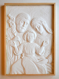 Święta Rodzina – płaskorzeźba z gipsu ceramicznego