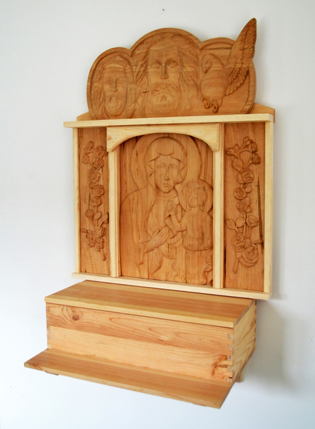 Kapliczka Domowa duża nr 2 - cztery płaskorzeźby z drewna lipowego  (1)