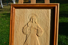 Pan Jezus Chrystus Miłosierny - Jezu ufam Tobie -  płaskorzeźba z drewna lipowego (3)