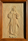Pan Jezus Chrystus Miłosierny - Jezu ufam Tobie -  płaskorzeźba z drewna lipowego (2)