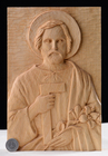 Święty Józef Robotnik – płaskorzeźba z drewna lipowego (2)
