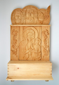 Kapliczka Domowa duża nr 1 - cztery płaskorzeźby z drewna lipowego 